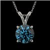 Image 1 : 1.04 ctw Intense Blue Diamond Necklace 10K White Gold - REF-111V2Y - SKU:36767