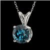 Image 2 : 1.04 ctw Intense Blue Diamond Necklace 10K White Gold - REF-111V2Y - SKU:36767