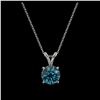 Image 3 : 1.04 ctw Intense Blue Diamond Necklace 10K White Gold - REF-111V2Y - SKU:36767