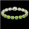 Image 2 : 67 ctw Peridot & VS/SI Diamond Bracelet 14K White Gold - REF-428M7F - SKU:22270