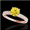 Image 1 : 1.43 ctw SI Intense Yellow Diamond Ring 10K Rose Gold - REF-229M3F - SKU:34620