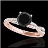 Image 1 : 1.25 ctw VS Black Diamond Solitaire Ring 10K Rose Gold - REF-41Y2X - SKU:35236