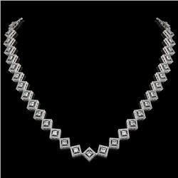 16.4 ctw Princess Diamond Necklace 18K White Gold - REF-1402K6W - SKU:42965