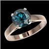 Image 2 : 2.50 ctw Intense Blue Diamond Ring 10K Rose Gold - REF-555V2Y - SKU:33046