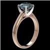 Image 3 : 2.50 ctw Intense Blue Diamond Ring 10K Rose Gold - REF-555V2Y - SKU:33046
