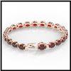 Image 3 : 19.25 ctw Garnet & Diamond Eternity Bracelet 14K Rose Gold - REF-107K3W - SKU:40232
