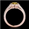 Image 2 : 1.50 ctw SI/I Fancy Intense Yellow Diamond Ring 10K Rose Gold - REF-128H7M - SKU:34476