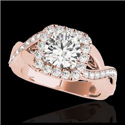 2 ctw H-SI/I Diamond Solitaire Halo Ring 10K Rose Gold - REF-259X3R - SKU:33317