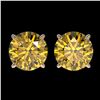 Image 1 : 3 ctw Intense Yellow Diamond Stud Earrings 10K Rose Gold - REF-645X2R - SKU:33129