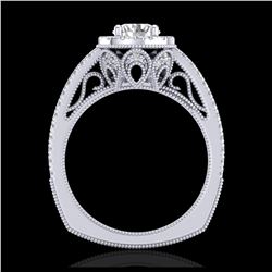 1.55 ctw VS/SI Diamond Solitaire Art Deco Ring 18K White Gold - REF-263H6M - SKU:37115