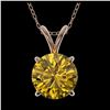 Image 1 : 1.50 ctw Intense Yellow Diamond Necklace 10K Rose Gold - REF-285X2R - SKU:33229