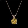 Image 3 : 1.50 ctw Intense Yellow Diamond Necklace 10K Rose Gold - REF-285X2R - SKU:33229