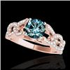 Image 1 : 1.50 ctw SI Fancy Blue Diamond Solitaire Ring 10K Rose Gold - REF-135H2M - SKU:35220