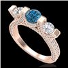 Image 1 : 2.3 ctw Fancy Intense Blue Diamond Ring 18K Rose Gold - REF-236F4N - SKU:37643