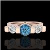 Image 2 : 2.3 ctw Fancy Intense Blue Diamond Ring 18K Rose Gold - REF-236F4N - SKU:37643