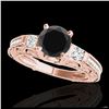 Image 1 : 1.63 ctw VS Black Diamond Solitaire Ring 10K Rose Gold - REF-56N3A - SKU:34652