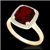 Image 2 : 3 ctw Garnet & VS/SI Diamond Ring 18K Yellow Gold - REF-48H5M - SKU:22845