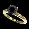 Image 1 : 2.09 ctw Fancy Black Diamond Solitaire Ring 10K Yellow Gold - REF-58N5A - SKU:36454