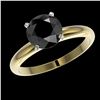 Image 2 : 2.09 ctw Fancy Black Diamond Solitaire Ring 10K Yellow Gold - REF-58N5A - SKU:36454