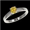 Image 2 : 0.50 ctw Intense Yellow Diamond Ring 10K White Gold - REF-73H5M - SKU:32960