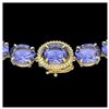 Image 1 : 170 ctw Tanzanite & Diamond Eternity Necklace 14K Yellow Gold - REF-3163R6K - SKU:22318