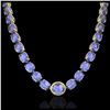 Image 2 : 170 ctw Tanzanite & Diamond Eternity Necklace 14K Yellow Gold - REF-3163R6K - SKU:22318