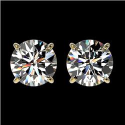 2.07 ctw H-SI/I Diamond Stud Earrings 10K Yellow Gold - REF-367W5H - SKU:36639