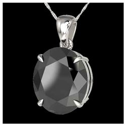 9 ctw Black VS/SI Diamond Necklace 18K White Gold - REF-272X7R - SKU:21895