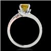 Image 2 : 1.35 ctw SI Fancy Diamond Bypass Solitaire Ring 10K White & Rose Gold - REF-125M5F - SKU:35108