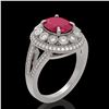 Image 2 : 4.55 ctw Ruby & Diamond Ring 14K White Gold - REF-145Y3X - SKU:43577