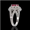 Image 3 : 4.55 ctw Ruby & Diamond Ring 14K White Gold - REF-145Y3X - SKU:43577