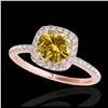 Image 1 : 1.25 ctw SI/I Fancy Intense Yellow Diamond Ring 10K Rose Gold - REF-163A6V - SKU:33333