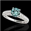Image 1 : 1.65 ctw SI Fancy Blue Diamond Solitaire Ring 10K White Gold - REF-152M7F - SKU:35028