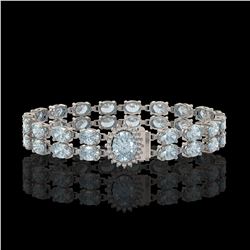 29.32 ctw Sky Topaz & Diamond Bracelet 14K White Gold - REF-141F3N - SKU:45509