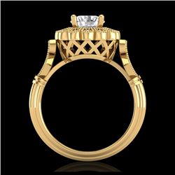 1.20 ctw VS/SI Diamond Solitaire Art Deco Ring 18K Yellow Gold - REF-345W2H - SKU:37051