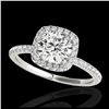 Image 1 : 1.25 ctw H-SI/I Diamond Solitaire Halo Ring 10K White Gold - REF-163V6Y - SKU:33325