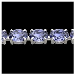 24 ctw Tanzanite Eternity Bracelet 14K White Gold - REF-218Y2X - SKU:23395