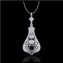 1.75 ctw Fancy Black Diamond Art Deco Stud Necklace 18K White Gold - REF-172A7V - SKU:37611