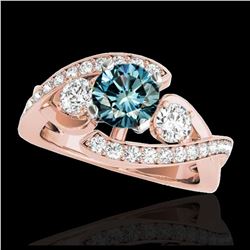 2.26 ctw SI Fancy Blue Diamond Bypass Ring 10K Rose Gold - REF-231N8A - SKU:35060