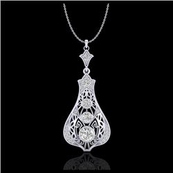 1.75 ctw VS/SI Diamond Solitaire Art Deco Stud Necklace 18K White Gold - REF-272Y7X - SKU:36944