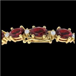 19.7 ctw Garnet & VS/SI Diamond Eternity Bracelet 10K Yellow Gold - REF-98Y2X - SKU:29370