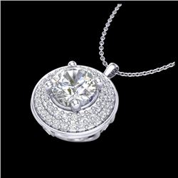 1.25 ctw VS/SI Diamond Solitaire Art Deco Necklace 18K White Gold - REF-272N7A - SKU:37259