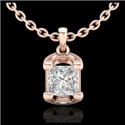 1.25 ctw Princess VS/SI Diamond Art Deco Necklace 18K Rose Gold - REF-315W2H - SKU:37155