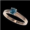 Image 1 : 0.56 ctw Intense Blue Diamond Ring 10K Rose Gold - REF-50M3F - SKU:36470