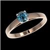 Image 2 : 0.56 ctw Intense Blue Diamond Ring 10K Rose Gold - REF-50M3F - SKU:36470
