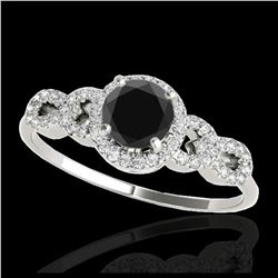 1.33 ctw VS Black Diamond Solitaire Ring 10K White Gold - REF-53F2N - SKU:35316