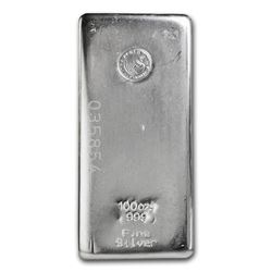 One piece 100 oz 0.999 Fine Silver Bar Perth Mint-82246