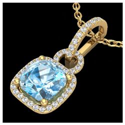 3.50 ctw Topaz & VS/SI Diamond Necklace 18K Yellow Gold - REF-67F3N - SKU:22994