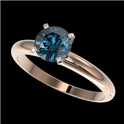 1.26 ctw Intense Blue Diamond Ring 10K Rose Gold - REF-147M7F - SKU:36430