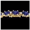 Image 1 : 15 ctw Tanzanite & VS/SI Diamond Eternity Bracelet 10K Yellow Gold - REF-119N3A - SKU:21463